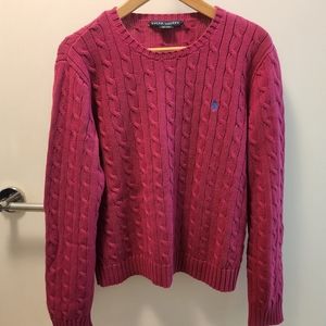 Ralph Lauren Fuschia Cabled Sweater
